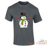 snowman hat christmas print t shirt mens boys short sleeve gym cotton tee lot 3.jpg