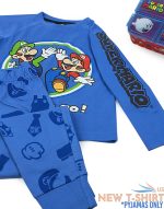 super mario pyjamas luigi boys long sleeve kids blue t shirt trousers pjs 2.jpg