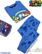 super mario pyjamas luigi boys long sleeve kids blue t shirt trousers pjs 3.jpg