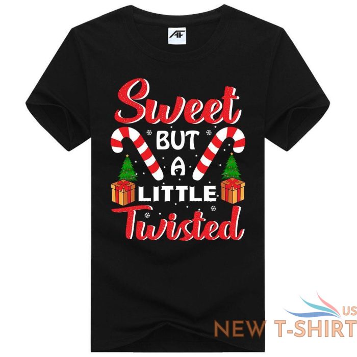 sweet but a little twisted print christmas t shirt mens kids short sleeve top 0.jpg