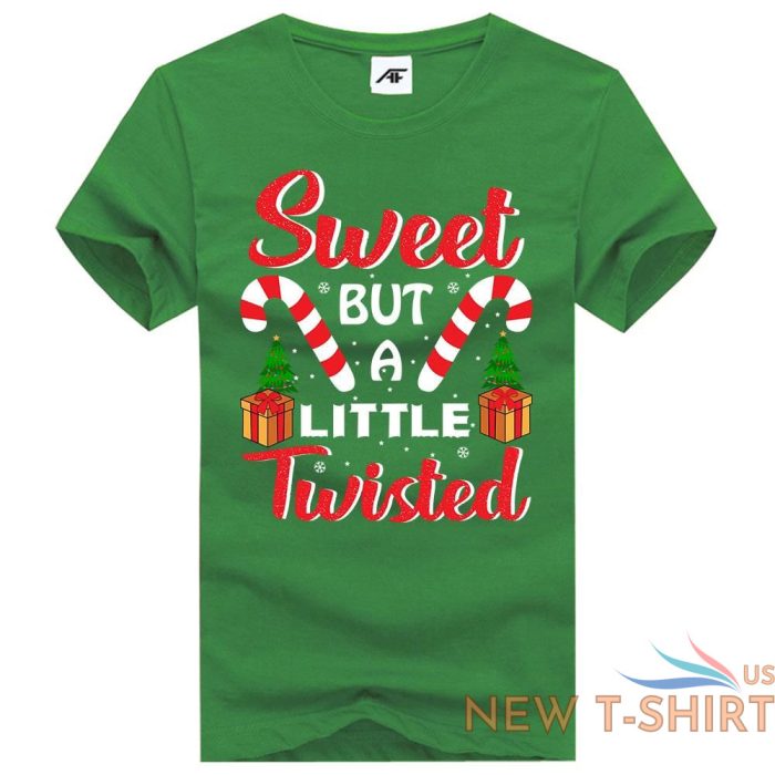 sweet but a little twisted print christmas t shirt mens kids short sleeve top 3.jpg