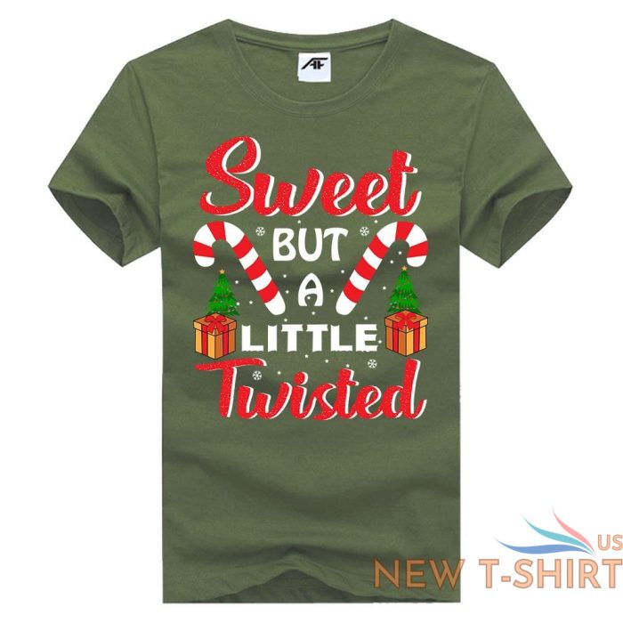 sweet but a little twisted print christmas t shirt mens kids short sleeve top 7.jpg