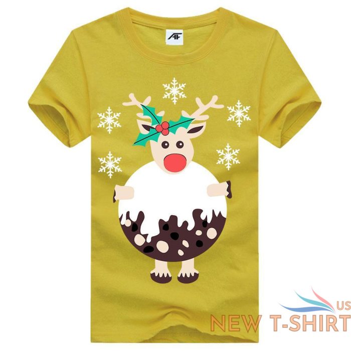 the christmas reindeer print t shirt mens kids short sleeve 100 cotton xmas top 0.jpg