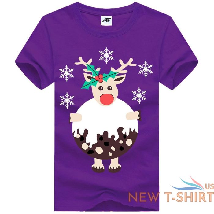 the christmas reindeer print t shirt mens kids short sleeve 100 cotton xmas top 4.jpg