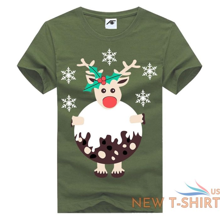 the christmas reindeer print t shirt mens kids short sleeve 100 cotton xmas top 6.jpg