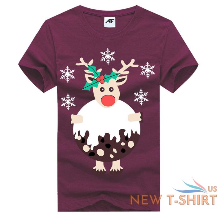 the christmas reindeer print t shirt mens kids short sleeve 100 cotton xmas top 8.jpg