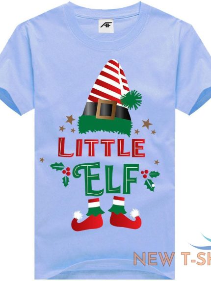the little elf print christmas t shirt mens kids 100 cotton xmas party top tees 0.jpg