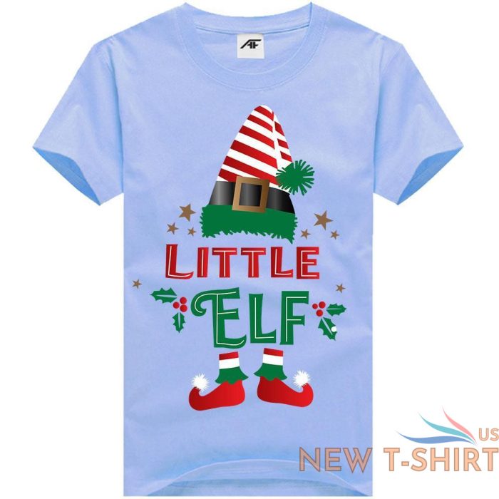 the little elf print christmas t shirt mens kids 100 cotton xmas party top tees 0.jpg