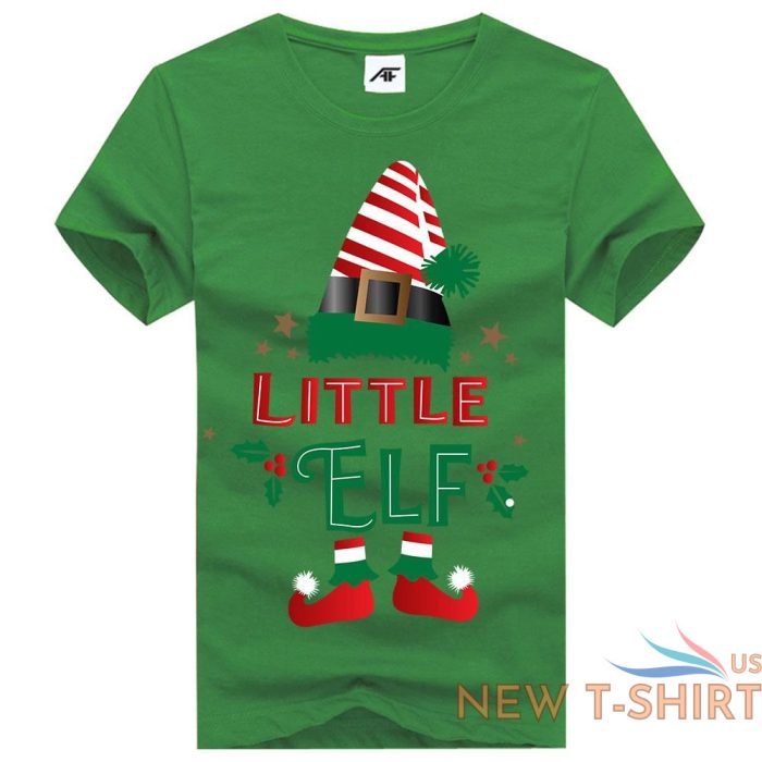 the little elf print christmas t shirt mens kids 100 cotton xmas party top tees 4.jpg