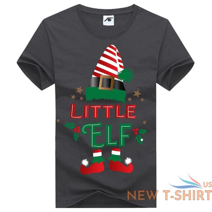 the little elf print christmas t shirt mens kids 100 cotton xmas party top tees 6.jpg