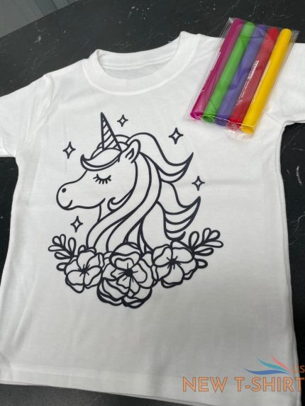 unicorn colour in your own t shirt fun named activity gift present birthday xmas 0.jpg