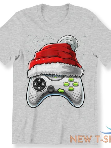 video game controller christmas for men boys kids adult t shirt santa hat gamer 1.jpg