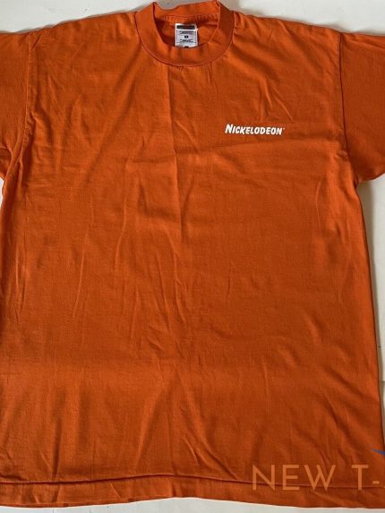 vintage nickelodeon made in usa orange logo shirt 90s single stitch fotl size l 0.jpg