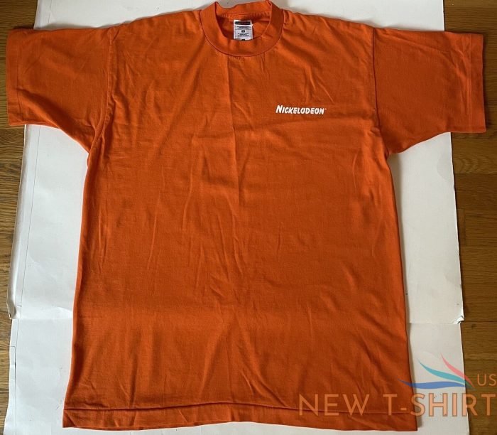 vintage nickelodeon made in usa orange logo shirt 90s single stitch fotl size l 0.jpg