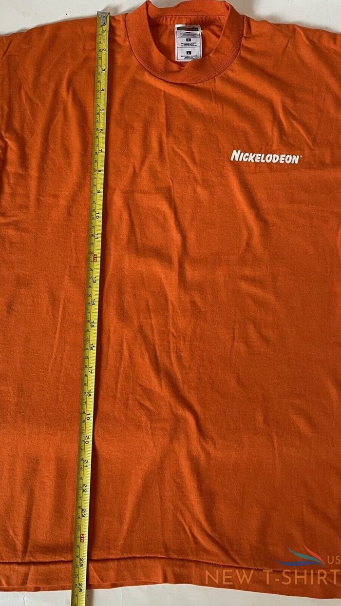 vintage nickelodeon made in usa orange logo shirt 90s single stitch fotl size l 3.jpg