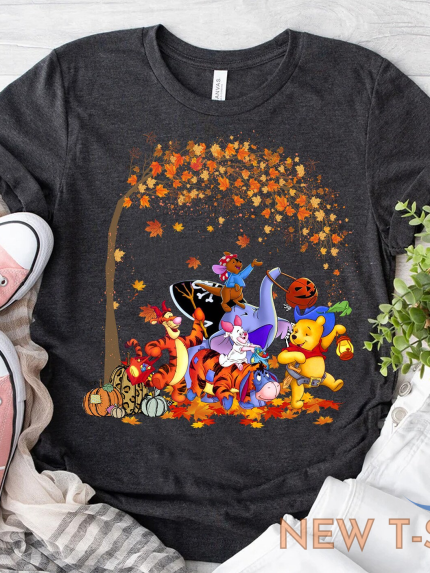 winnie the pooh fall vibes happy halloween hello autumn tshirt women 1.png