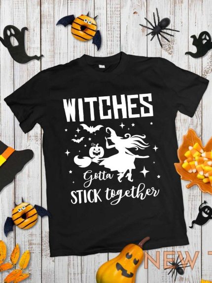 witches gotta stick together t shirt witch halloween tee 0.jpg
