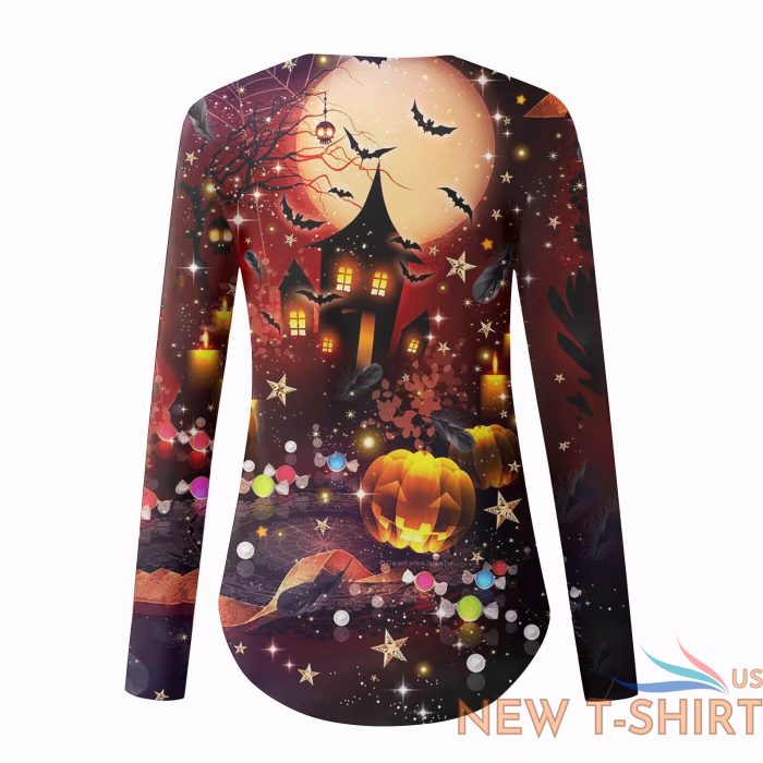 women blouse loose casual halloween long sleeved printed v neck t shirt tops us 2 1.jpg