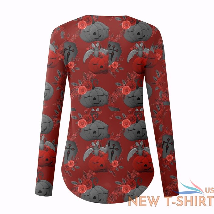 women blouse loose casual halloween long sleeved printed v neck t shirt tops us 3 1.jpg