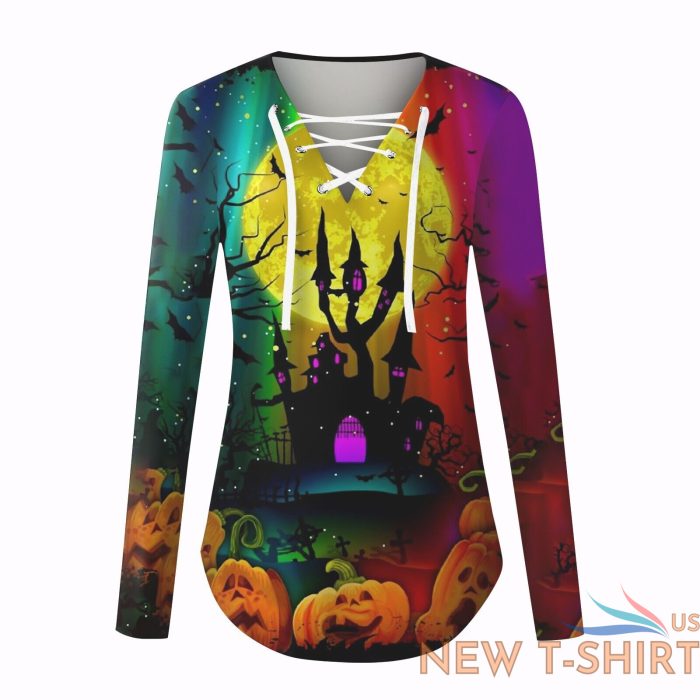 women blouse loose casual halloween long sleeved printed v neck t shirt tops us 5 1.jpg