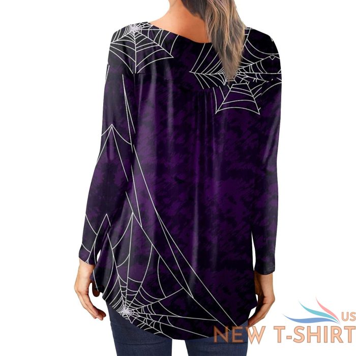 women casual v neck long sleeve halloween t shirt button up top blouse shirt us 4 1.jpg