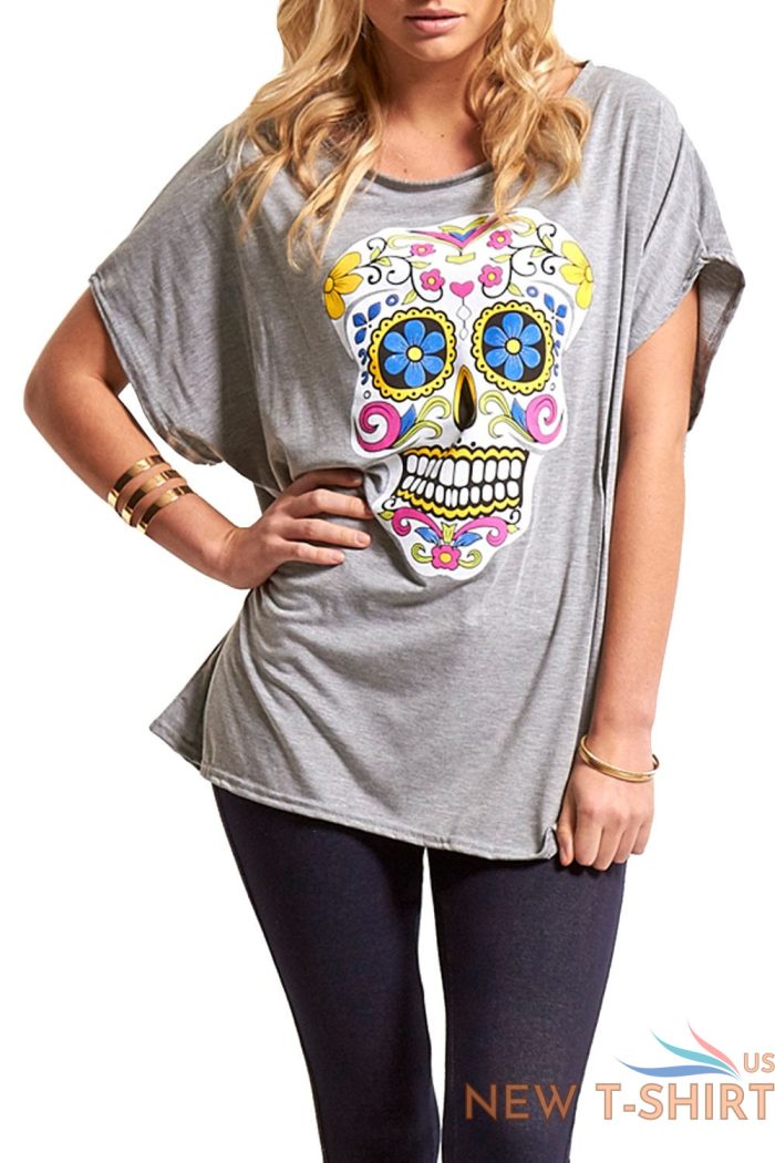 women heart skeleton hand scary skull ladies halloween baggy batwing t shirt top 3 1.jpg