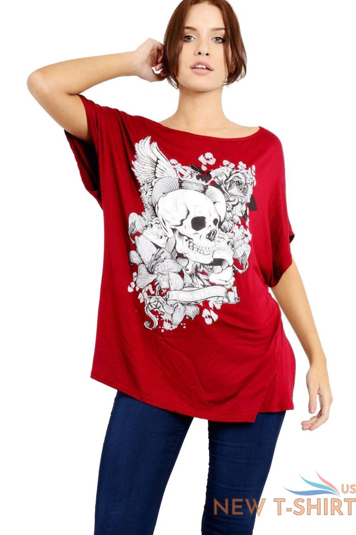 women heart skeleton hand scary skull ladies halloween baggy batwing t shirt top 6 1.jpg