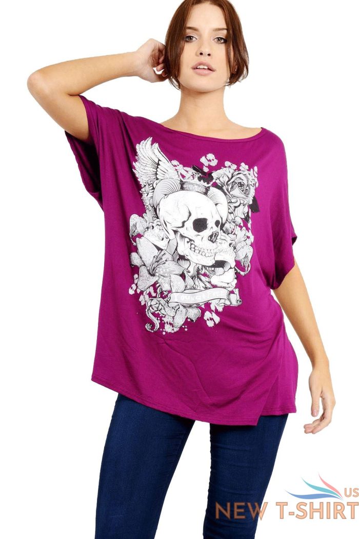 women heart skeleton hand scary skull ladies halloween baggy batwing t shirt top 9 1.jpg