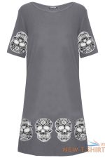 women ladies short sleeve skull printed oversized lounge wear pj t shirt dress 1.jpg