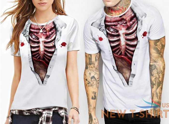 women lady halloween blood scary spooky short sleeve t tee shirt tops costume 0.jpg