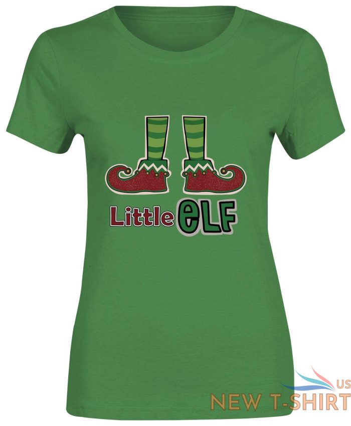 women little elf christmas print t shirt crew neck novelty gift top tees 2.jpg