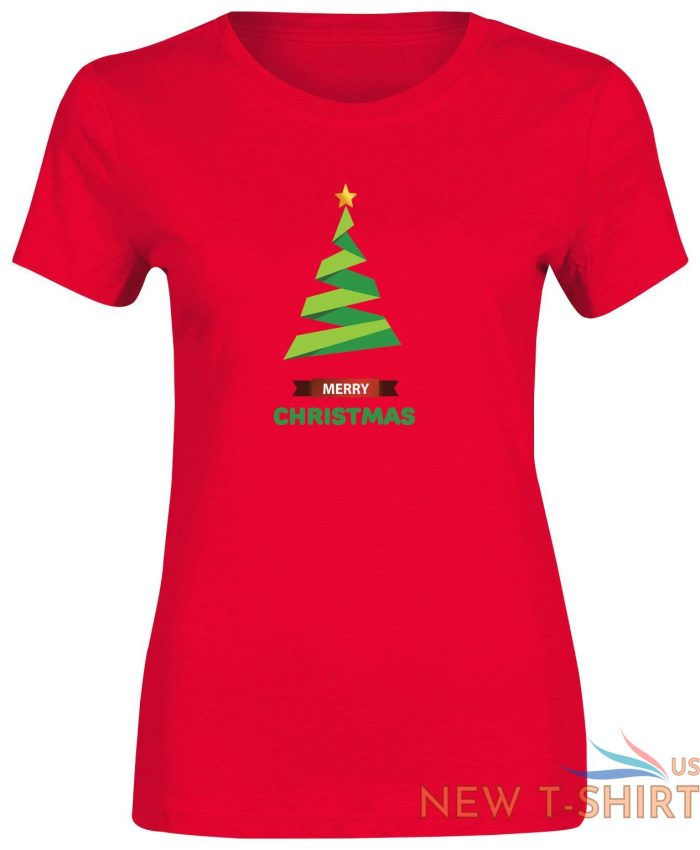 women merry christmas print tree t shirt girls xmas short sleeve top cotton tee 3.jpg