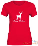 women reindeer happy christmas print t shirt girls short sleeve top cotton tee 3.jpg