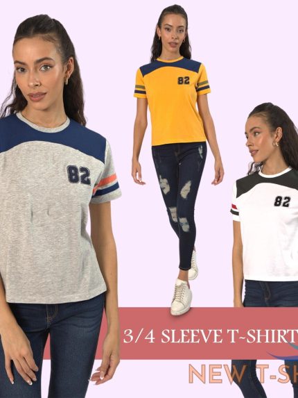 women s ringer crew neck t shirt short sleeve cotton printed regular fit tops 0 1.jpg