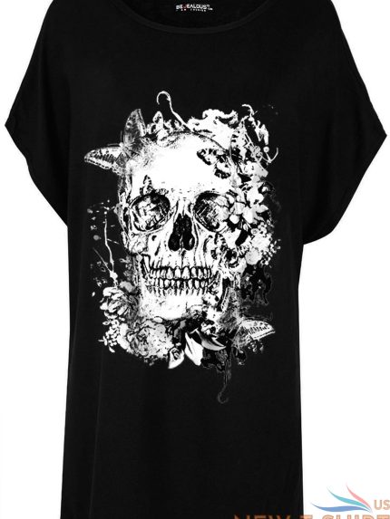 womens baggy ladies batwing sleeve lagenlook skull face oversized t shirt top 1.jpg