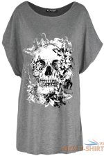 womens baggy ladies batwing sleeve lagenlook skull face oversized t shirt top 3.jpg