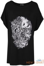 womens baggy ladies batwing sleeve lagenlook skull face oversized t shirt top 5.jpg