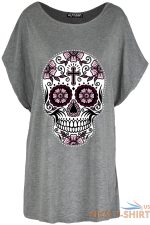 womens baggy ladies batwing sleeve lagenlook skull face oversized t shirt top 8.jpg