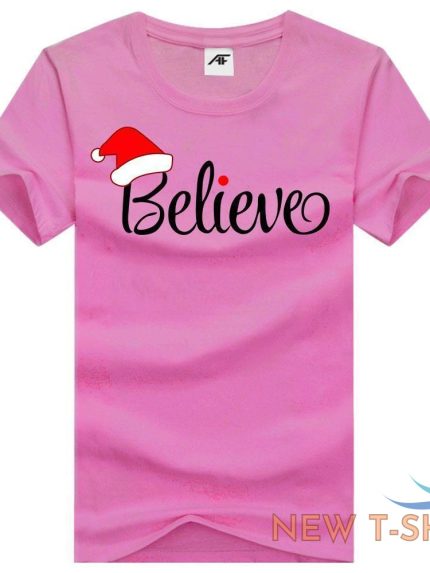 womens believe christmas t shirt girls xmas gift party wear shirt top tees 0.jpg