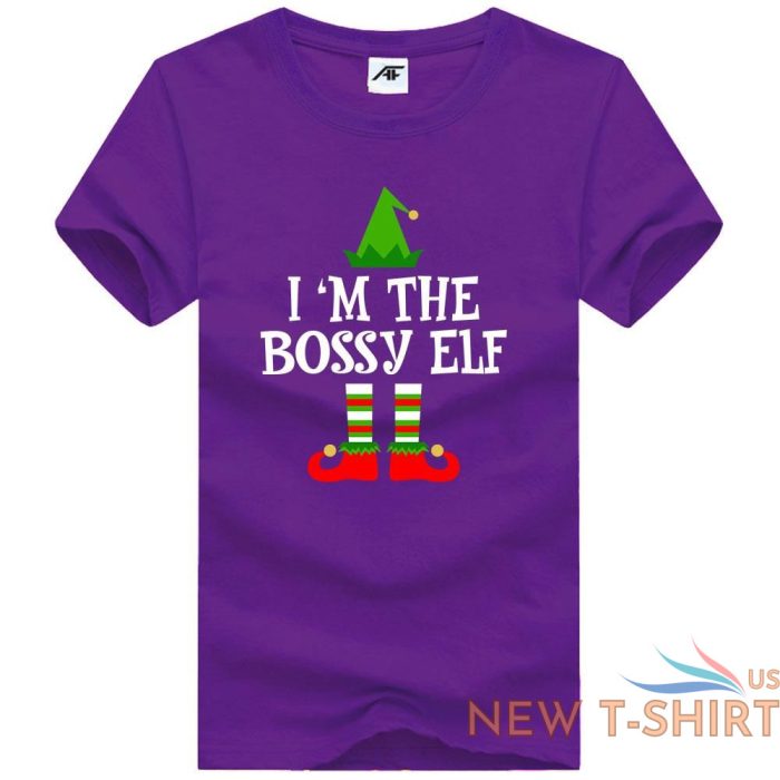 womens christmas bossy elf printed t shirt girls crew neck novelty xmas top 6.jpg