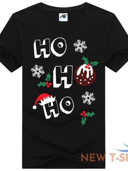 womens christmas ho ho printed t shirt girls crew neck novelty xmas top 1.jpg