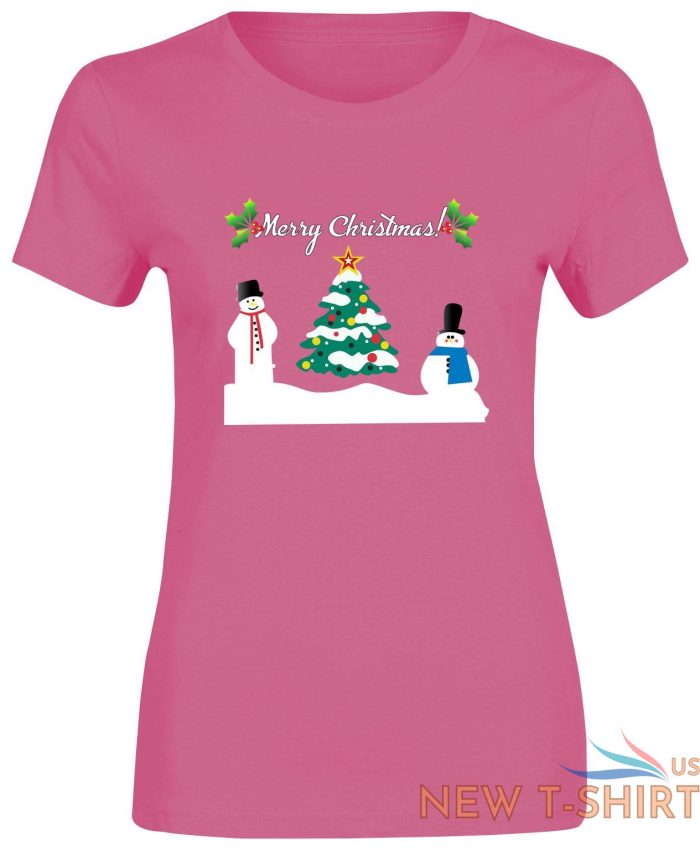 womens christmas snowman tree tshirt print girls short sleeve cotton tee lot 4 2.jpg