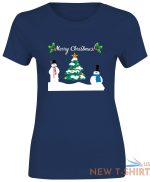 womens christmas snowman tree tshirt print girls short sleeve cotton tee lot 7 2.jpg
