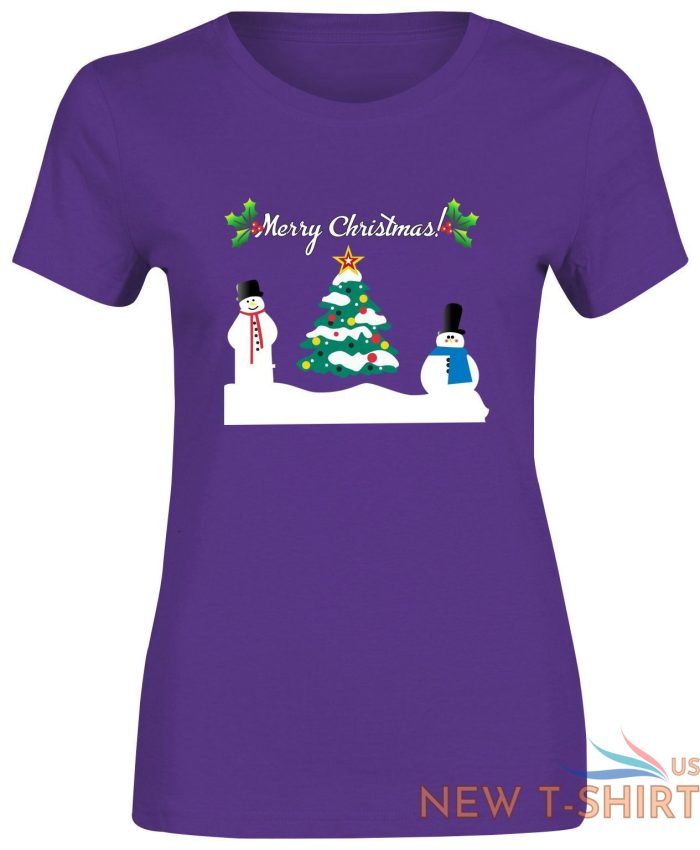 womens christmas snowman tree tshirt print girls short sleeve cotton tee lot 9 2.jpg