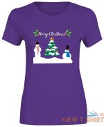 womens girls christmas snowman tree print t shirt xmas short sleeve top 9 1.jpg