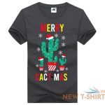 womens girls merry cact mas printed t shirt short sleeve novelty top tees 2.jpg