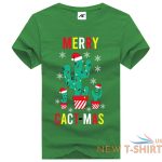 womens girls merry cact mas printed t shirt short sleeve novelty top tees 3.jpg