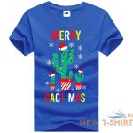 womens girls merry cact mas printed t shirt short sleeve novelty top tees 6.jpg