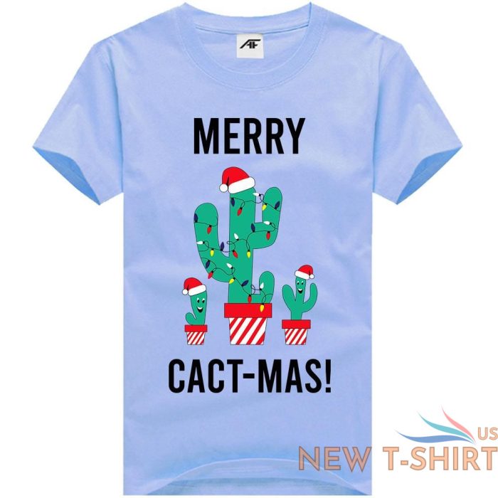 womens girls merry cact mas printed t shirt short sleeve xmas novlety top tees 5 1.jpg