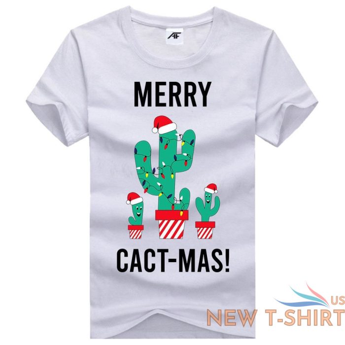 womens girls merry cact mas printed t shirt short sleeve xmas novlety top tees 7 1.jpg